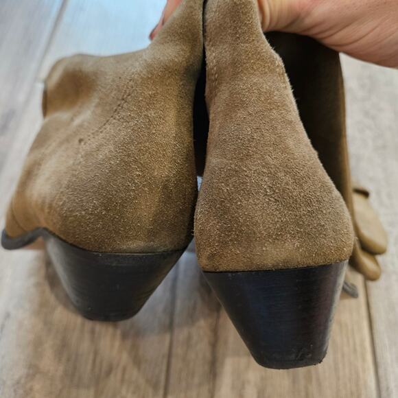 Isabel Marant Denvee Suede Knee High Boots Women EU 38 US 8 Taupe Western - Picture 8 of 16